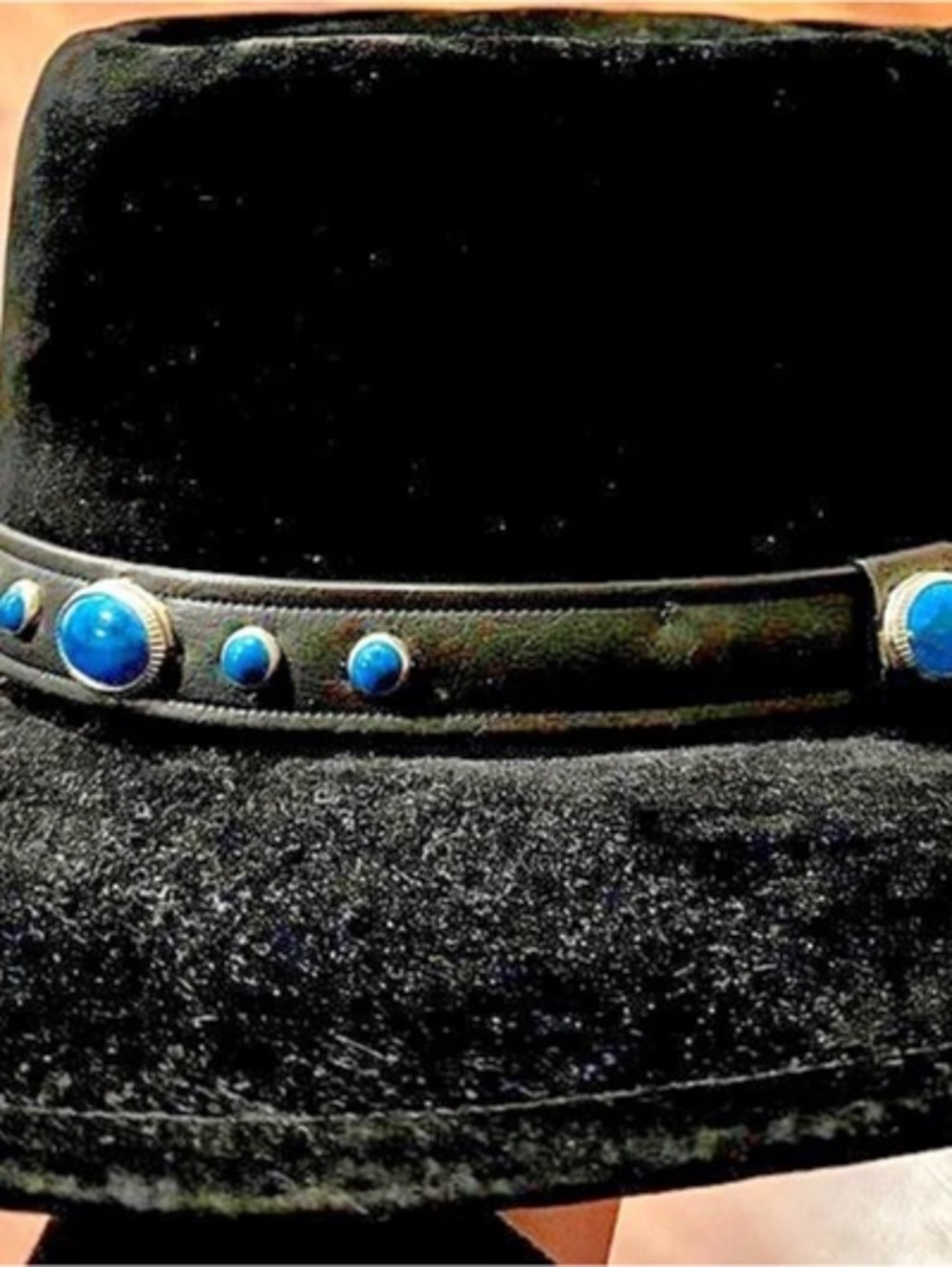 Bailey U-Rollit Black Western Hat with Turquoise Studs